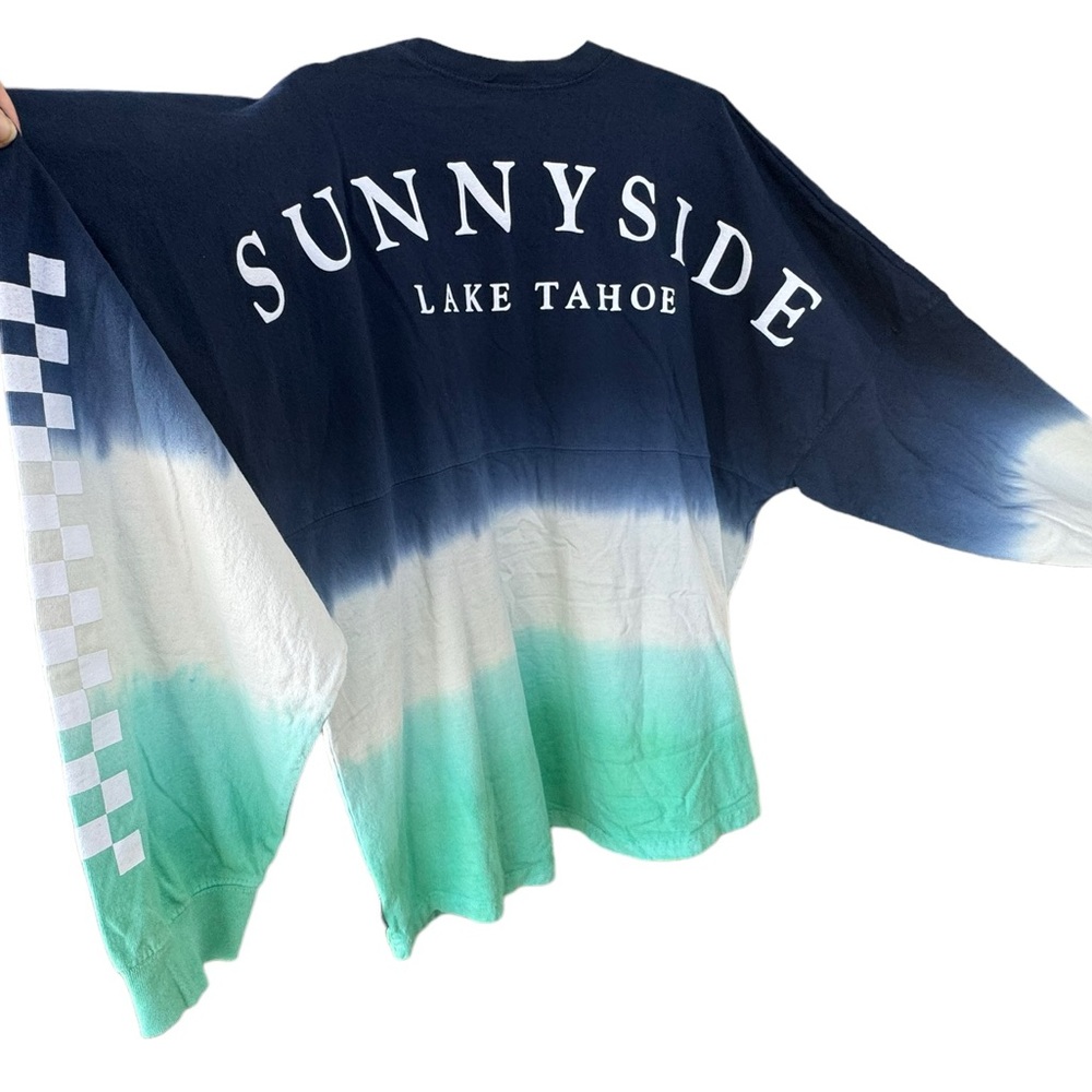 New Spirit Jersey "Lake Tahoe." Long Sleeve - Navy-White-Green 100% Cott…